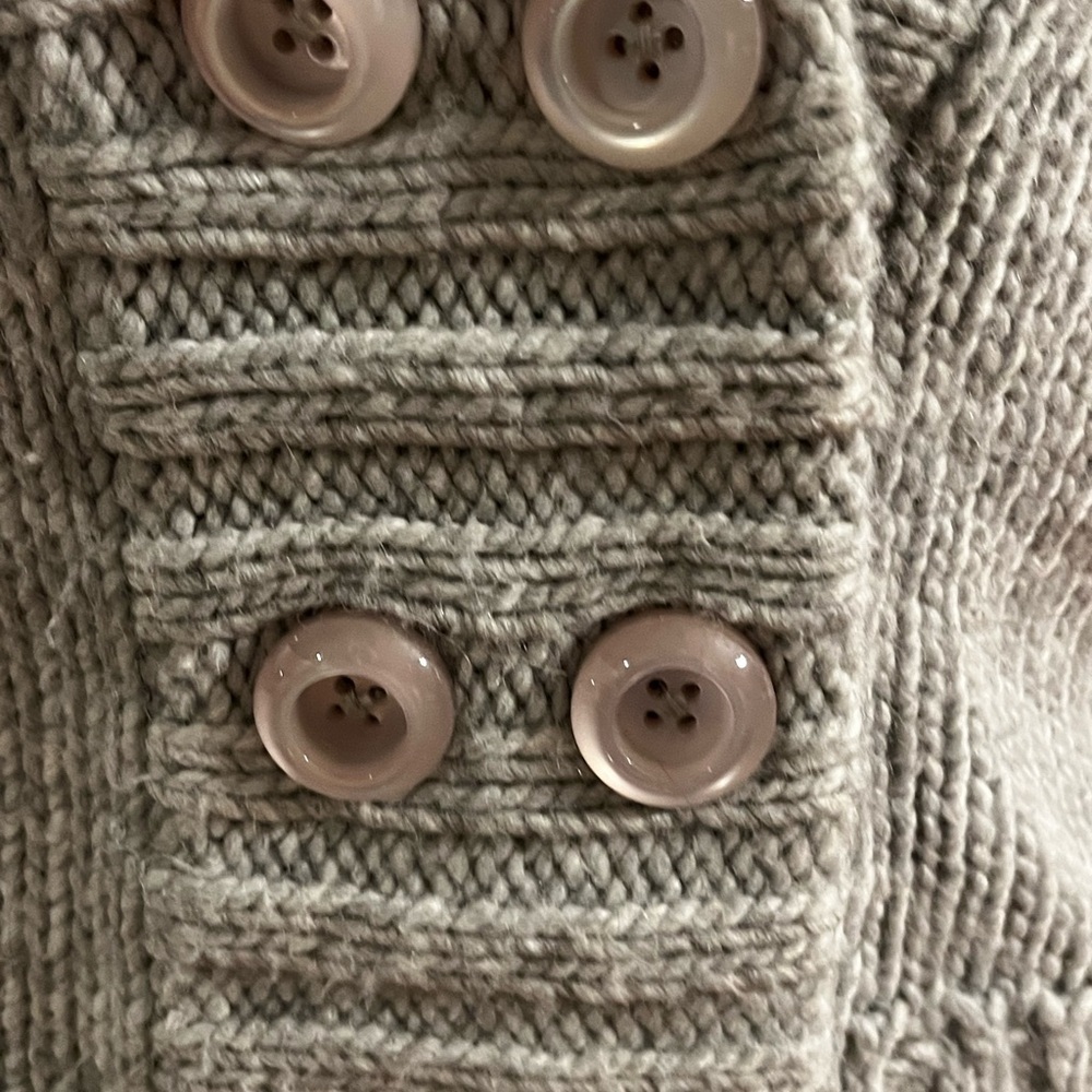 Vintage J. Crew Handknit Wool Blend Cardigan Sweater in Gray size XS - Picture 5 of 6
